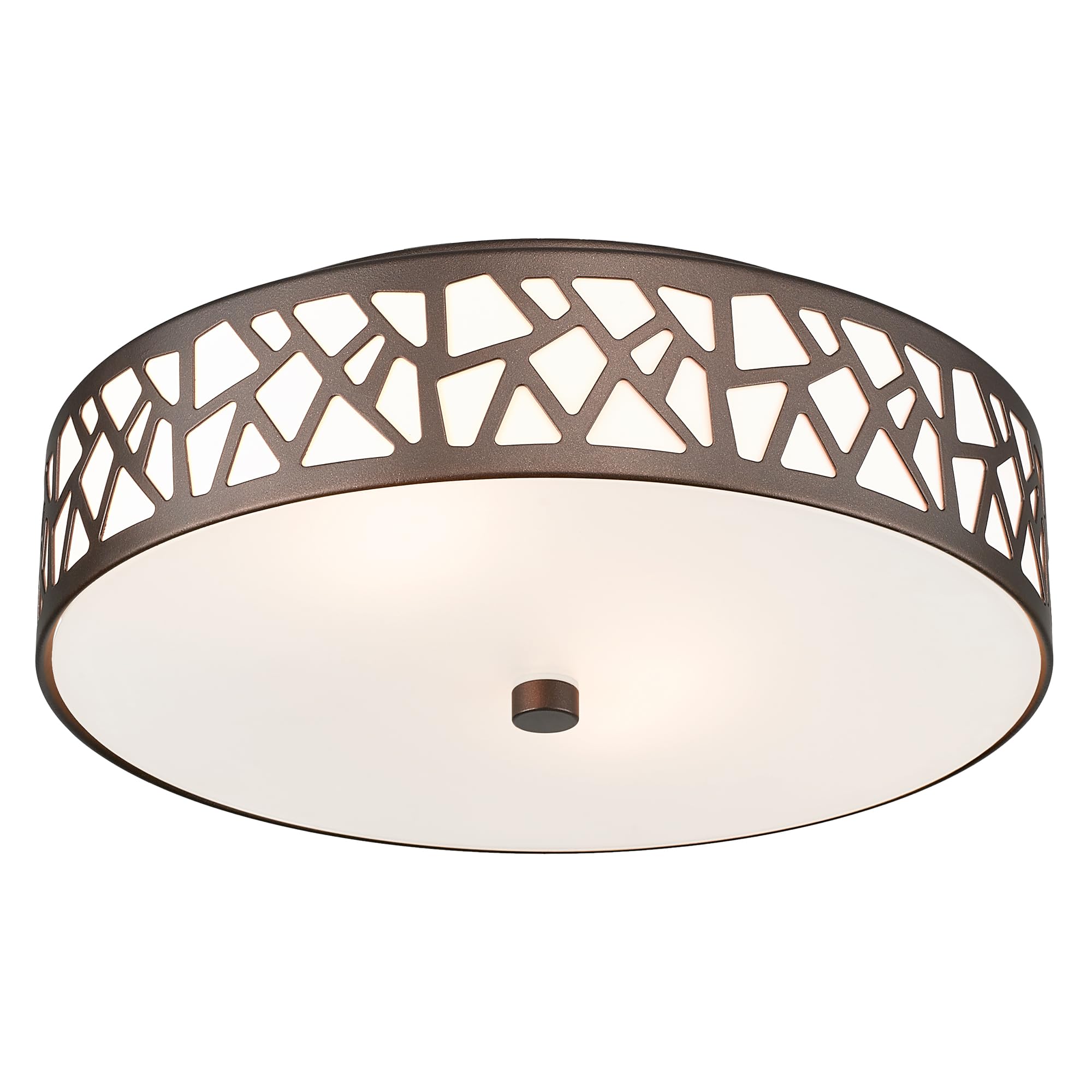 Photo 1 of VICNIE 12 Inch Flush Mount Ceiling Light, 2 - Light Vintage Ceiling Lights Fixture with Frosted Glass Shade, Oil Rubbed Bronze Light Fixture for Hallway Corridor Kitchen Bathroom Bedroom Passway