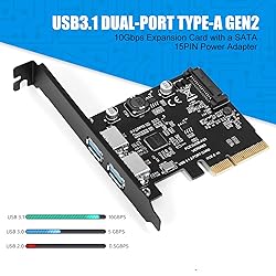 BEYIMEI PCI-E 4X to USB 3.1 Gen 2 (10 Gbps) 2-Port