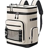 Hulongo Large Waterproof Insulated Cooler Backpack for Men & Women, Leak Proof Cooler Backpack for Camping, Beach, Fishing, Picnic, Travel, Outdoor, 30L, 48Cans