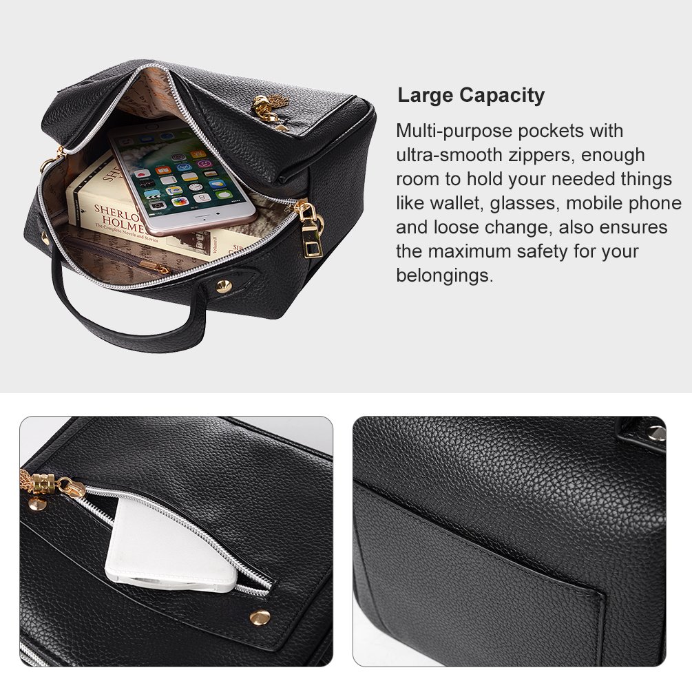 Vbiger Modische Kuriertaschen Schick PU Leder Schultertasche Lässig Umhängetasche Durable Handtasche für Frauen