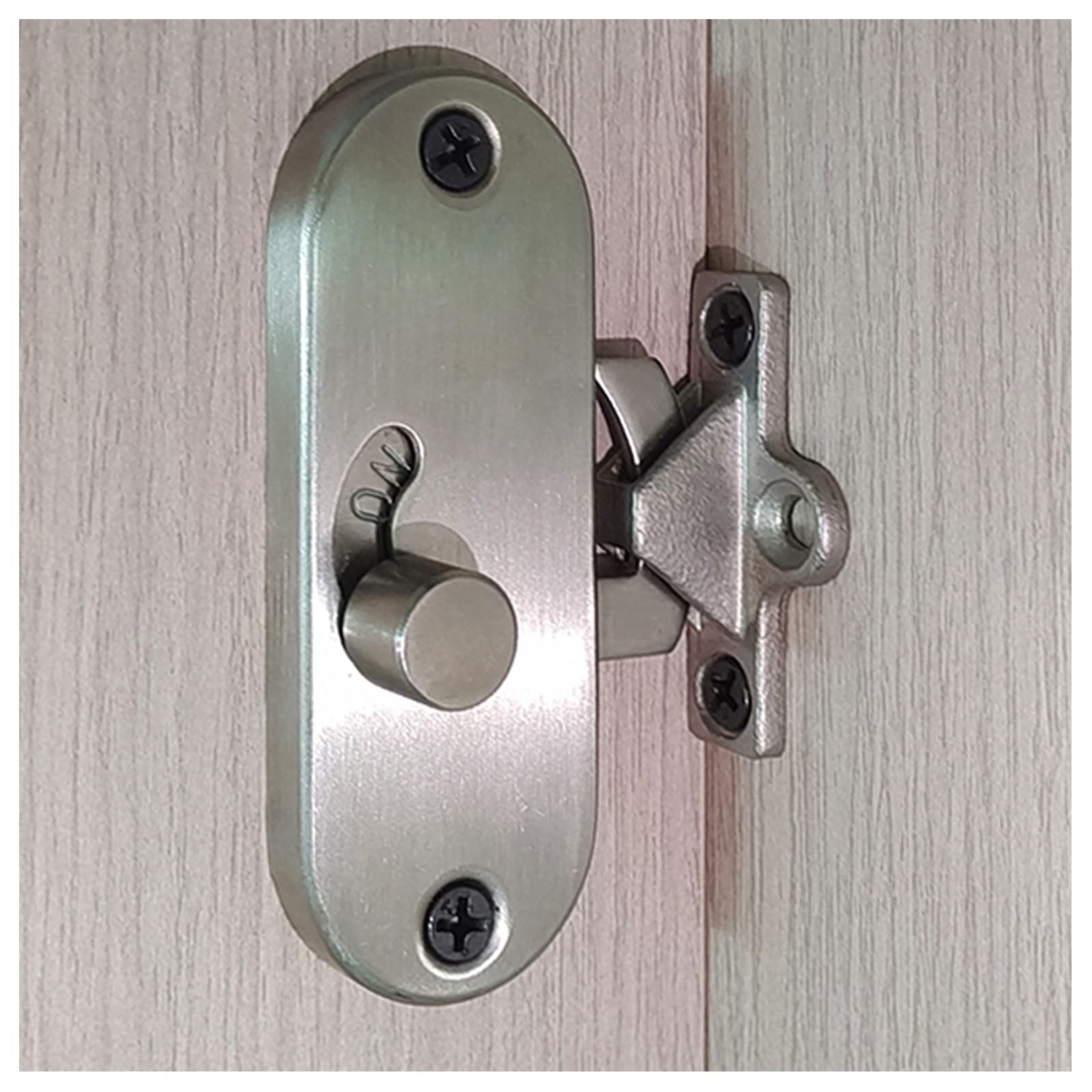 Sliding Bolt Door Lock,90 Degree Moving Door Right Angle Buckle Privacy Lock, 90 Degree Latch