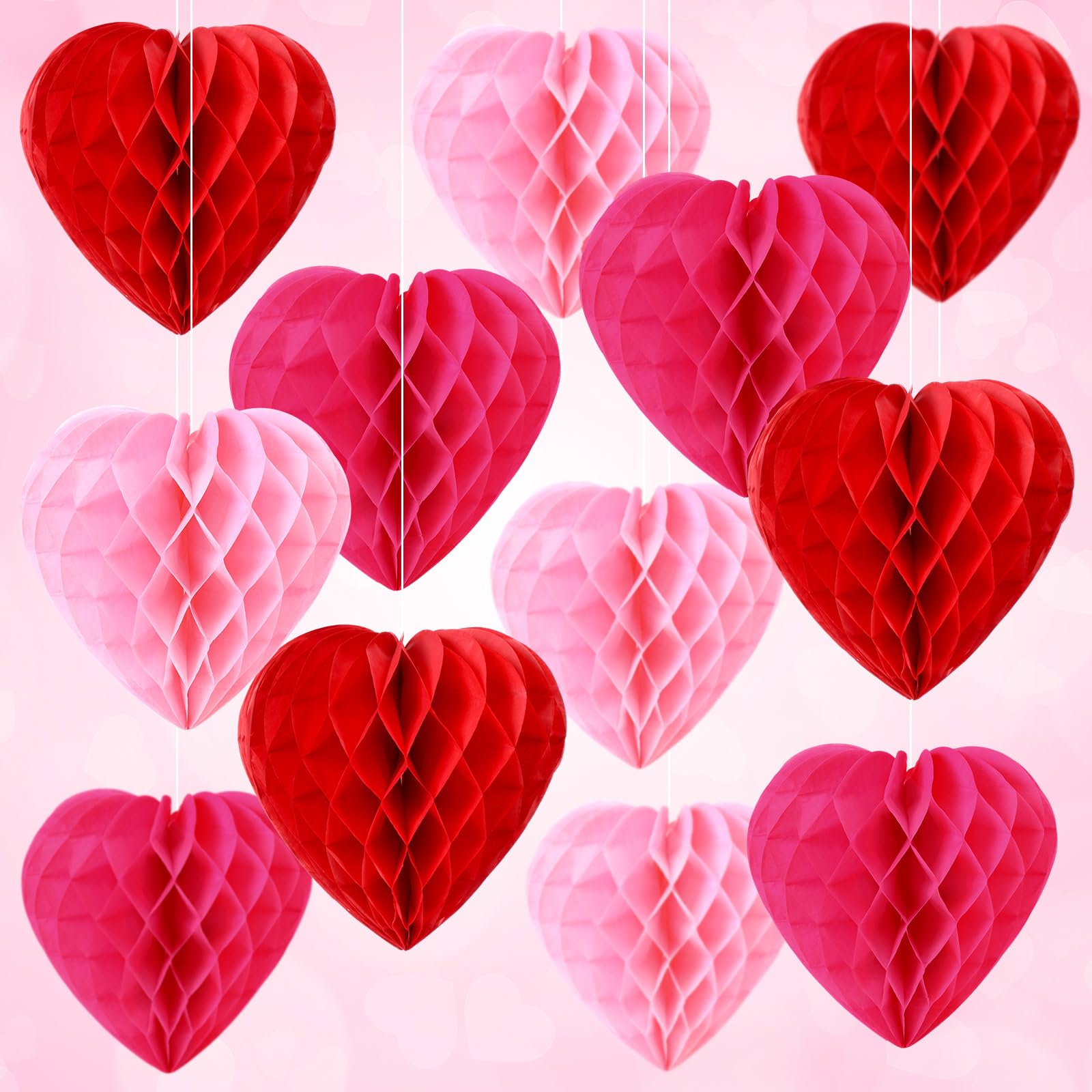 Photo 1 of Eersida 12 Pcs Christmas Honeycomb Santa Hats Xmas Paper Hat for Christmas Tree Ornaments Hanging Decorations