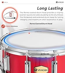 Vangoa Snare Drum Set with Remo Head 14" x
