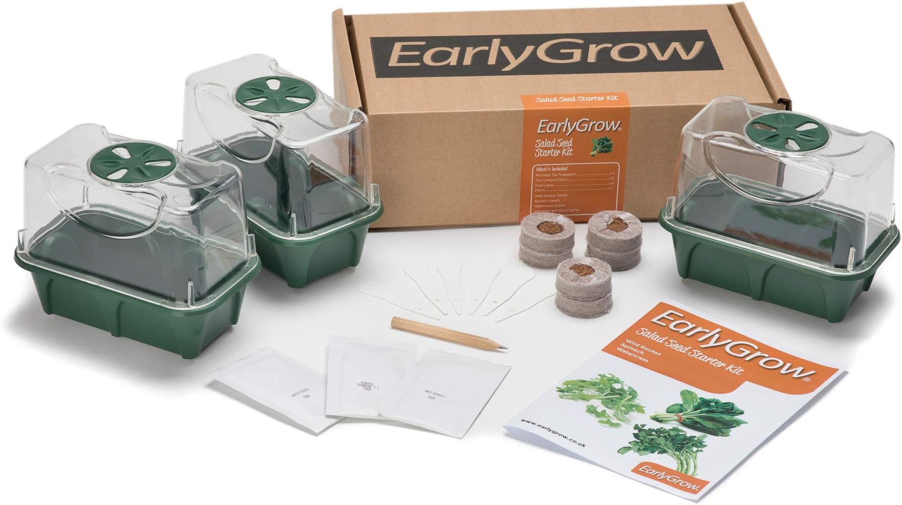 EarlyGrow MPL50130/SAL Salad Seed Starter Kit Grow Your Own Rocket, Spinach and Watercress