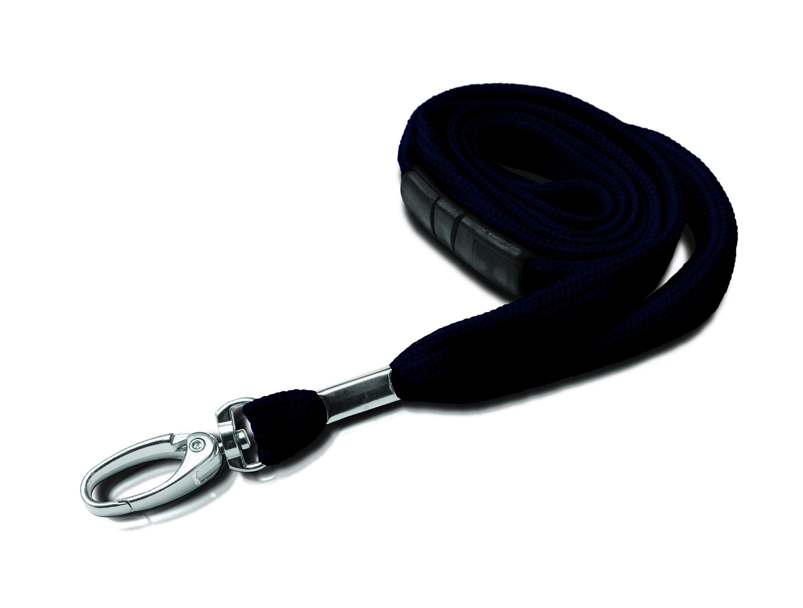 Identity-Plus: Metal Lobster Clip Lanyard Neck Strap with Safety Breakaway - Recycled Material (Black, 10 pcs)