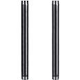 PIPE DECOR Black Steel Plumbing Pipe, 2 in. Dia. x 24 in. Pre-Cut Pipe Fits Standard 2 Inch Black Threaded Pipes, Nipples and Fittings, 2 Pack