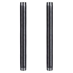 PIPE DECOR Black Steel Plumbing Pipe, 2 in. Dia. x
