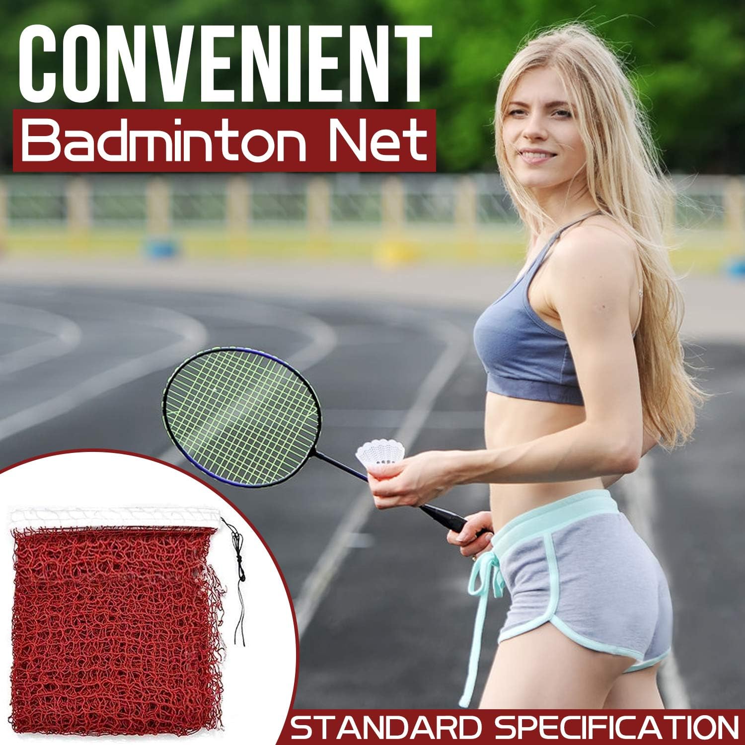 FC Portable Badminton Net with Carry Bag - 610 x 76 cm Replacement Professional Badminton Net for Indoor or Outdoor Sports, Garden, Schoolyard, Backyard, Without Frame (Nylon Braided Mesh in Red) : Sports & Outdoors
