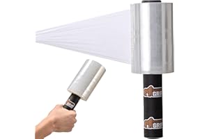 GORILLA GRIP 500% Stretch Film Heavy Duty Plastic, 500ft Shrink Wrap Roll 5" Puncture Resistant, Industrial Strength for Ship