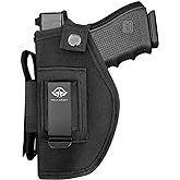 IWB/OWB Pistol Holsters Fit:Glock 19 17 26 43/G2C G3C/Sig P320/M&P 9mm 40/45/380 /Security 9/Hellcat (Black, Right/Left Hand Draw (IWB/OWB) with Mag Pouch)