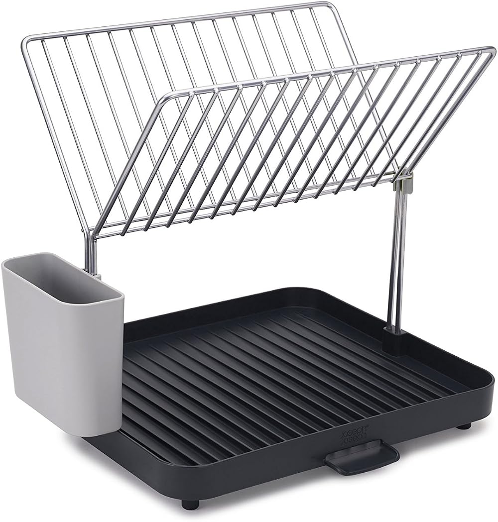 Joseph Joseph Y-Rack 2-Tier Dish Drying Rack with Utensil Holder Gray