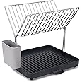 Joseph Joseph Y-Rack Dish Rack and Drain Board Set with Cutlery Organizer Drainer Drying Tray, Large, Gray