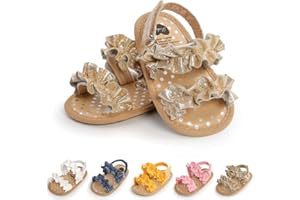 Bellocasa Infant Baby Girls Sandals Summer Open Toe Wedding Princess Dress Shoe Soft Sole Baby Shoes for Newborn Girl