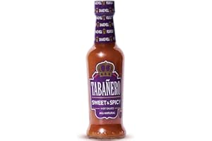 TABANERO Tabañero Sweet & Spicy Hot Sauce, 5 oz Small Glass Bottle, Gourmet Sweet Sauce Gift, All Natural, Low Sodium, Made in the USA