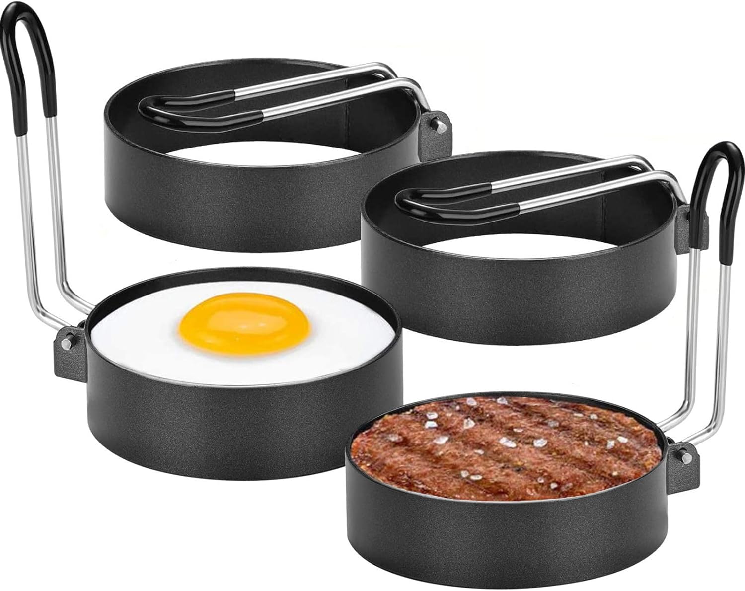 Newthinking Eggs Rings, 4 Pack Stainless Steel Egg Cooking