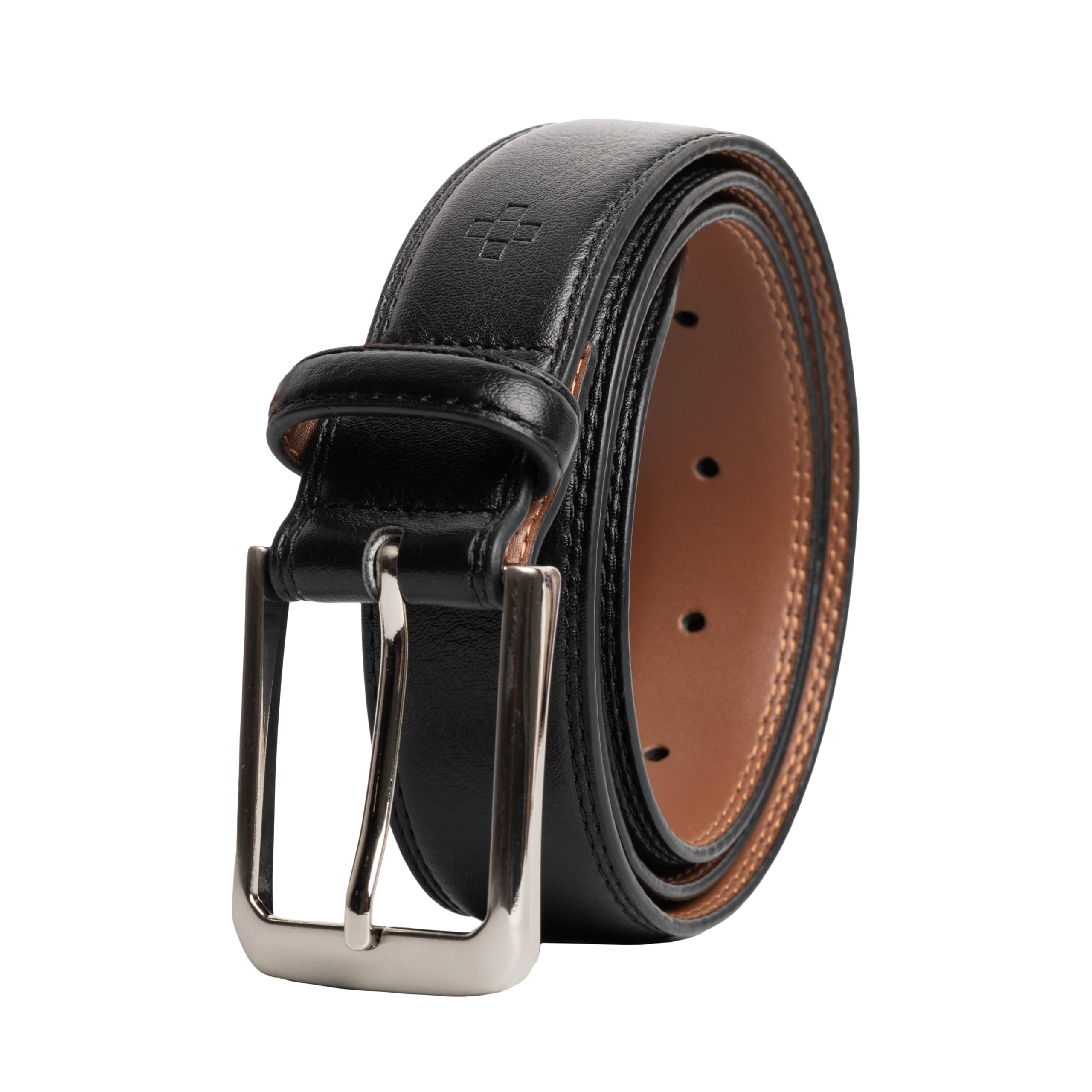 Photo 1 of Vince Camuto Mens Belt | Black Belt | Double Stitch Detailing | Genuine Leather Belt (BLACK, 40)