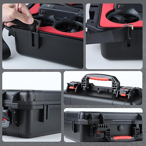 DROGEAR WATERPROOF HARD CASE FOR DJI AVATA 2 FLY MORE COMBO | FITS DJI GOGGLES 3 (NOT FOR GOGGLES N3)/ RC MOTION 3 / FPV REMOTE CONTROLLER 3 AND ACCESSORIES | UP TO 8 BATTERIES | SHOCKPROOF, DUSTPROOF