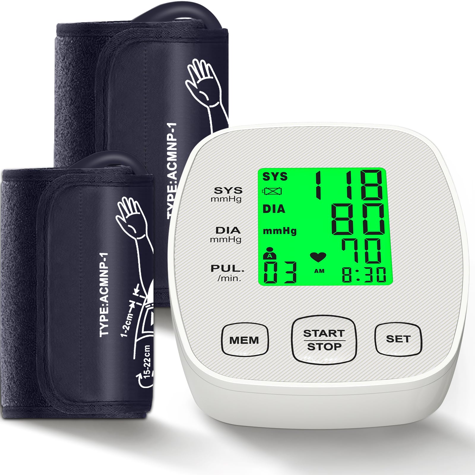 Photo 1 of *******ONLY MACHINE***** Arm Blood Pressure Monitor with 2 Cuffs, Pediatric Blood Pressure Cuff 6"-9"?Medium/Large Cuff 9"-16.5"? Includes 4 AAA Batteries