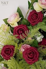 N&T NIETING Artificial Flowers Red Roses 50 Pcs Real Touch with Stems DIY view 2