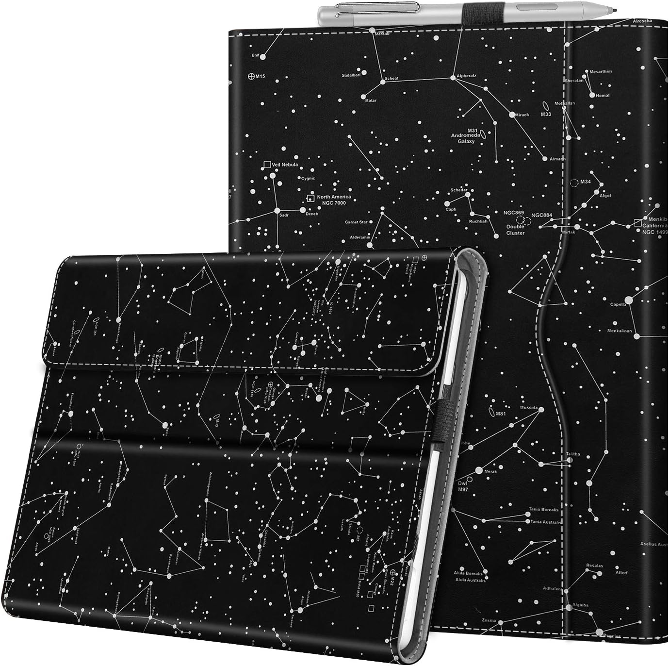 Fintie Protective Case for Microsoft Surface Go 2 2020 / Surface Go 2018 - Multi-Angle Portfolio Business Cover with Pocket, Compatible with Type Cover Keyboard (Constellation)