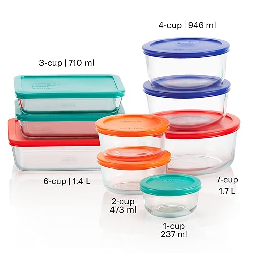 Pyrex Simply Store 9-Pack Mixed Sized Glass Food Storage Set
