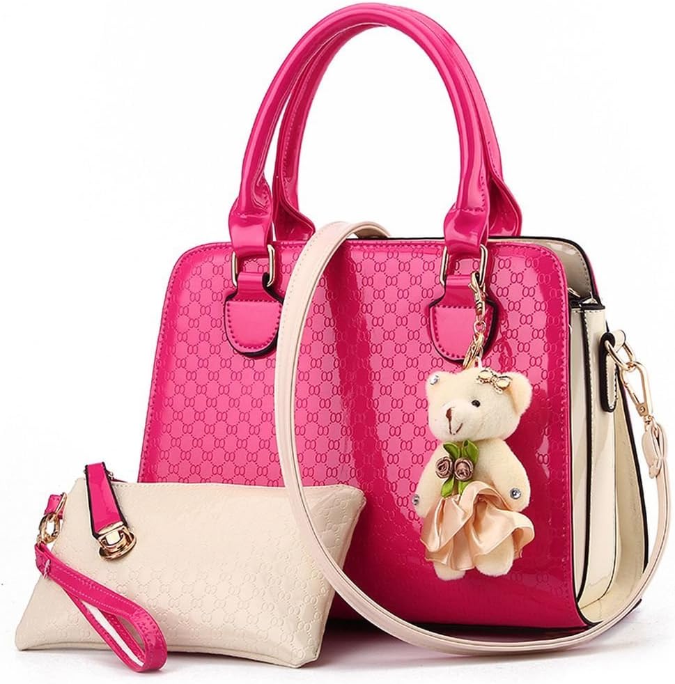 VINICIO Women's Gentlewomanly Cute Bear Pendant Fashionable Shoulder Bag Large Hangbag