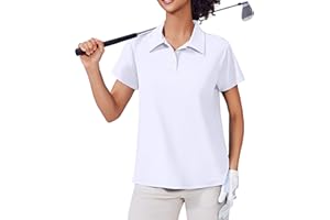 PINSPARK Women's Golf Shirt UPF 50+ Polo Shirts Short Sleeve Tennis Tops Collared with 3 Button Athletic T Shirt