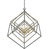 Z-Lite 457-6OBR-BRZ Euclid Chandelier, 6-Light 360 Total Watts, Olde Brass & Bronze
