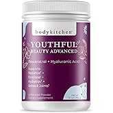 Body Kitchen Youthful Beauty Advanced, Collagen Peptides Powder for Beautiful Hair Skin Nails, Resveratrol and Hyaluronic Acid for Anti-Aging & Antioxidant Support, Grass Fed (Pack of 1)