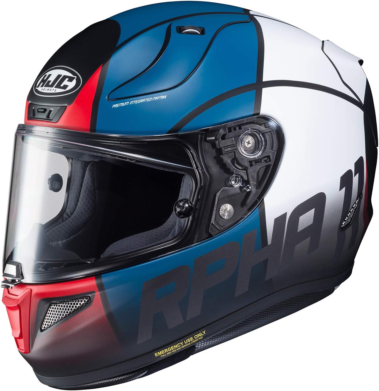 HJC Unisex Adult Full Face RPHA-11 Pro Quintain Motorcycle Helmet (MC-21SF Red/White/Blue, Small)