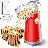 5.0Health Upgrade - Popcorn Machine,Butter Melter.3-Minute Quick Po Pcorn Popcorn maker,Oil-Free And EasyTo Clean. Air Popcor