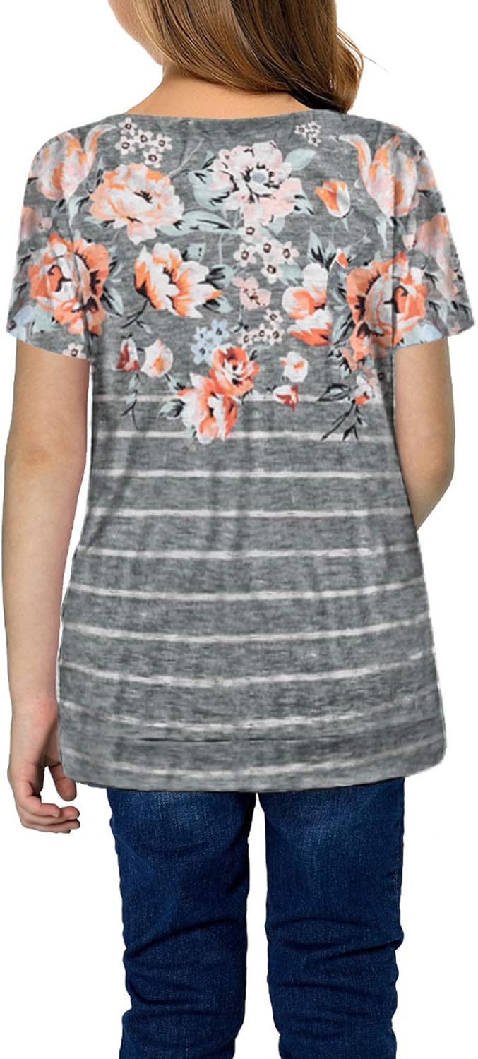 Dokotoo Girls Short Sleeve Shirts Sweat Girls' Tops, Tees & Blouse: Clothing