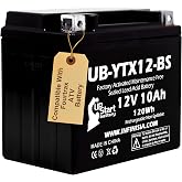 YTX12-BS 12V 10Ah for Honda Fourtrax 200 Battery | Compatible with Honda TRX200 ATV Battery 200cc 1986-1997 TRX 200 200SX TRX200SX Type 2 AGM Powersports SLA Batteries Parts