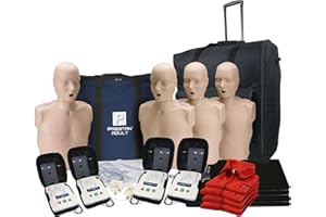 MCR Medical PRESTAN CPR Adult Manikin 4-Pack w. Feedback, AED UltraTrainers, Carry Bag w. Wheels