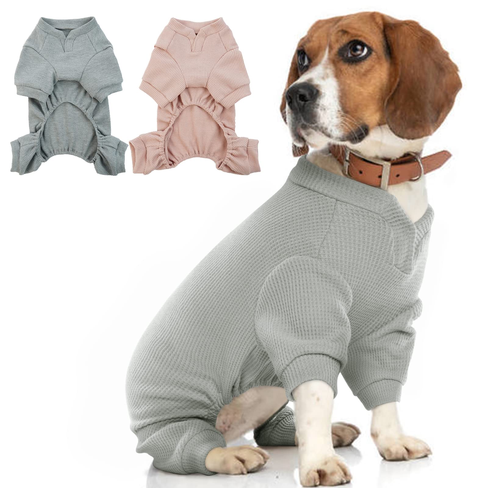 Hjumarayan Dog Surgery Recovery Suit - Stretchy Onesie with Legs, Post Op Recovery Suit Male, Dog Body Suit after Surgery, Baby Grow for Slim Border Collie, Small Female Golden Retriever (Grey XXL)