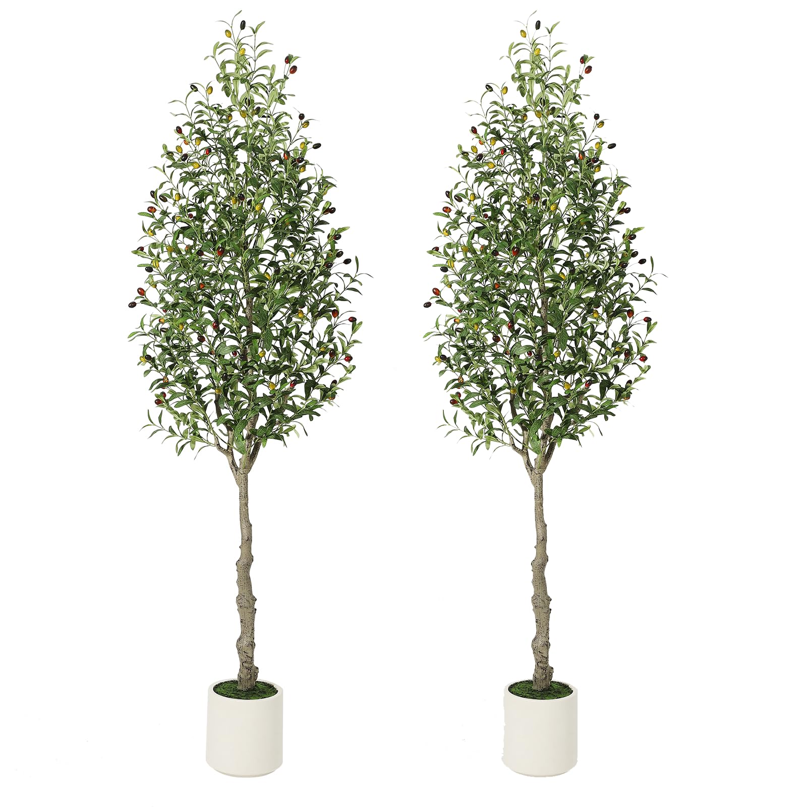 Artificial Olive Tree 7FT Tall Faux Olive Tree Indoor Fake Silk Plant ...