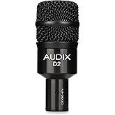 AUDIX D2 Hypercardioid Dynamic Instrument Microphone for Kick Drums, Toms, and Bass Instruments