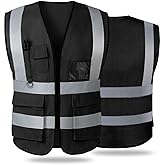 Tydon Guardian Reflective Safety Vest for Women Men High Visibility Security With Pocket Zipper Front Meet ANSI/ISEA Standard