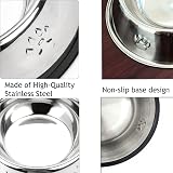 SUOXU Stainless Steel Small Dog Bowls Set of 2 with Non-Slip Rubber Base, 350 ml view 3