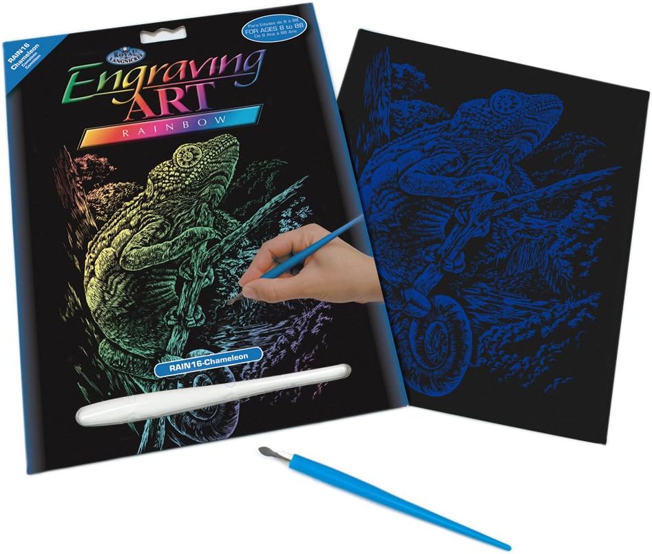 Royal & Langnickel Rainbow Engraving Art A4 Size Chameleon Designed Painting Set, Holographic
