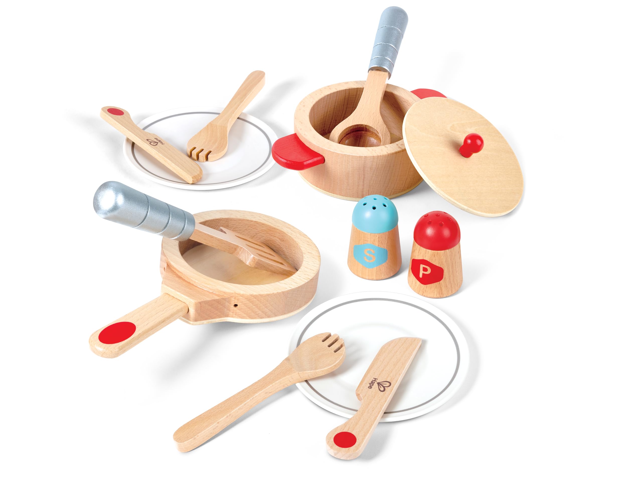 Hape Cook & Serve Set | 13-Piece Wooden Pretend Play Cooking Set with Accessories — image 1