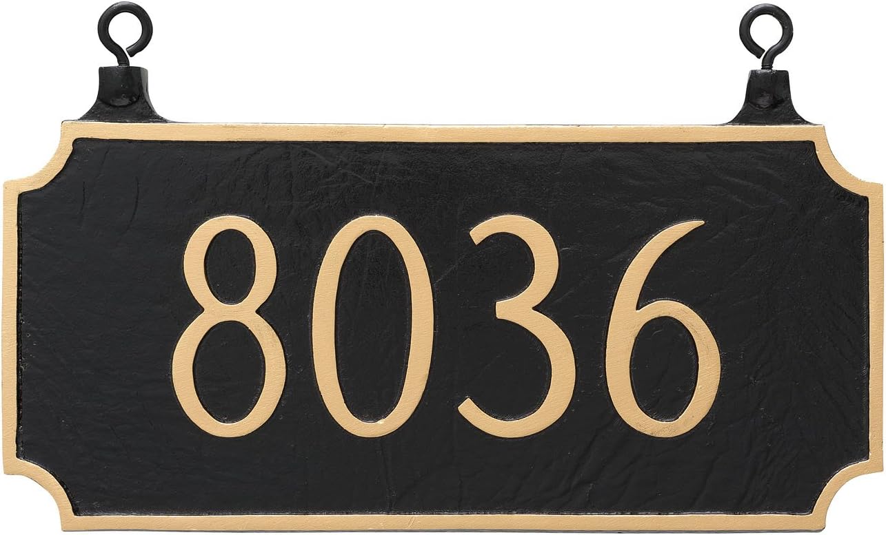 Address Signs - 40 Color Options, Double Sided Hanging Princeton Arch Address Sign Plaque, Powder Coated Aluminum (Holds up to 5 Digits) Made by Address Number Store