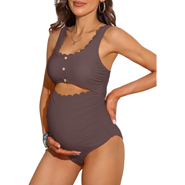 Motherhood Maternity Schwangerschafts-Badeanzug – Einteilig Mit Seitlicher Raffung, LSF 50+ | Für Pool & Strand, Dehnbar, Größe S