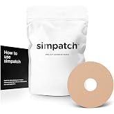 SIMPATCH Universal Adhesive Patch, 0.8-Inch Hole, Beige, 30-Pack, CGM Tape | Waterproof Adhesive, Multiple Colors Available