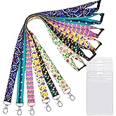 YOUOWO 6 Pack Lanyards with ID Badge Holder Vertical for Cruise Keys Women Kids Ship Card,Breakaway Safety Quick Release Office Neck Safety Lanyard