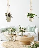Trongle Macrame Plant Hangers 90cm, Boho Style, 100% Cotton, 2 Packs view 7