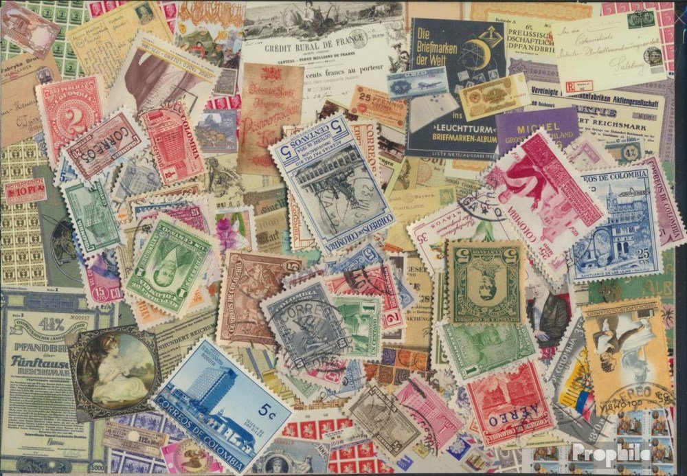 Prophila Collection colombia 50 various stamps (Stamps for collectors)