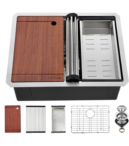 24 Inch Undermount Kitchen Sink, BoomHoze 24 x 19 Inch Sink