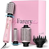 Farery 4-in-1 Rotating Blow Dryer Brush Set | Oval Volumizing Barrel, 1.5" & 2" Rotating Brushes, and Diffuser | All-in-One Hot Air Brush for Fast Drying, Volumizing, and Smoothing