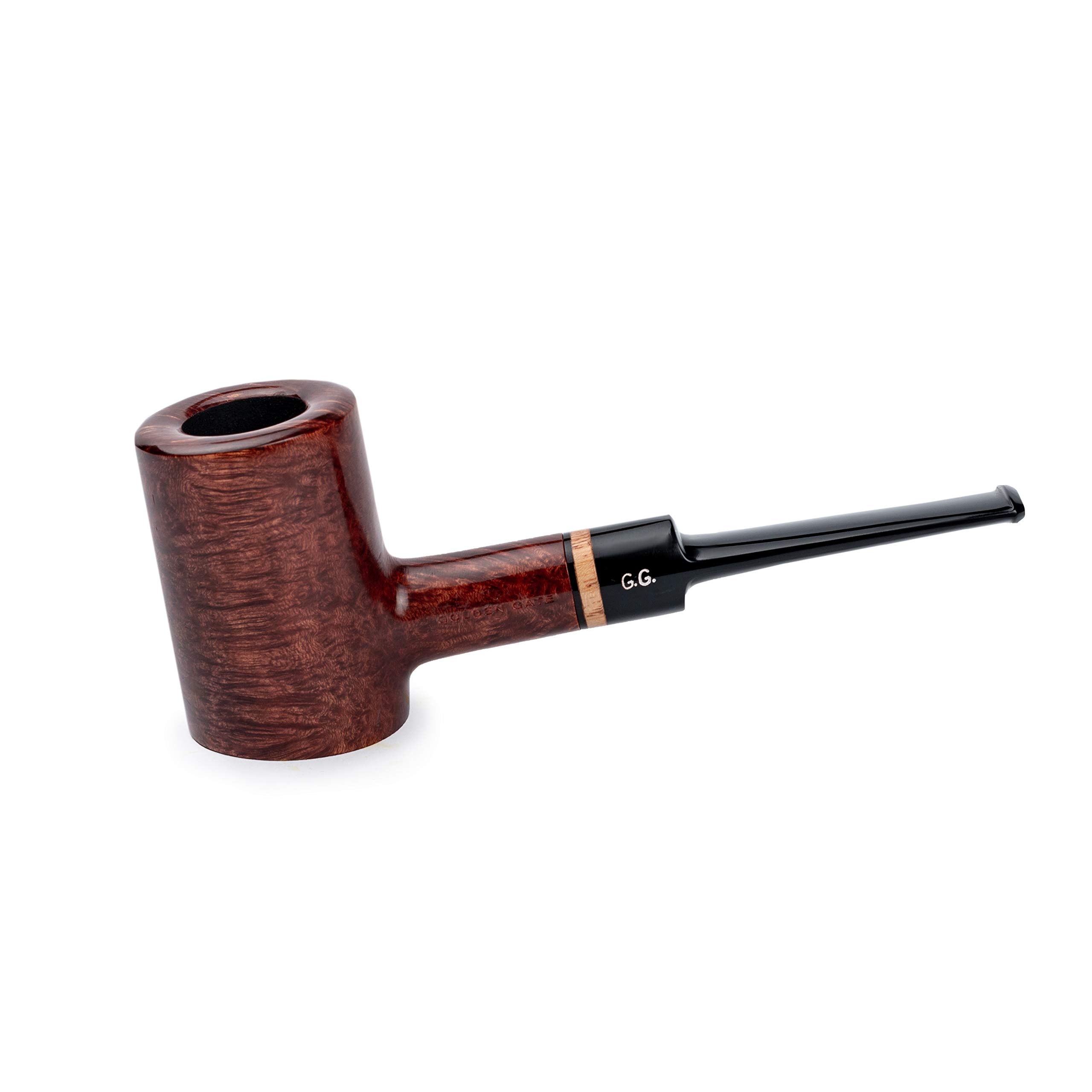 Wooden Tobacco Pipe - Poker Series, Handcrafted from Briar Root, Fits 9mm Filter (Mahogany)
